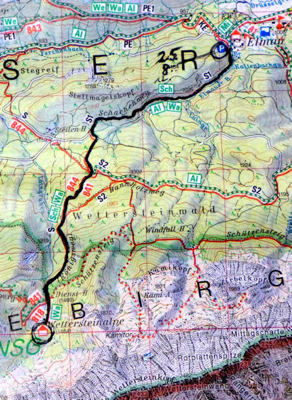 Karte Wettersteinalpe a