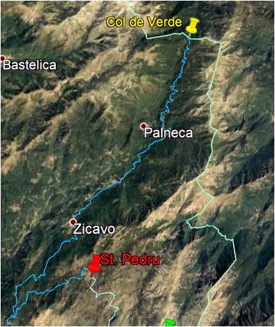 Route St. Pedru - col de Verde