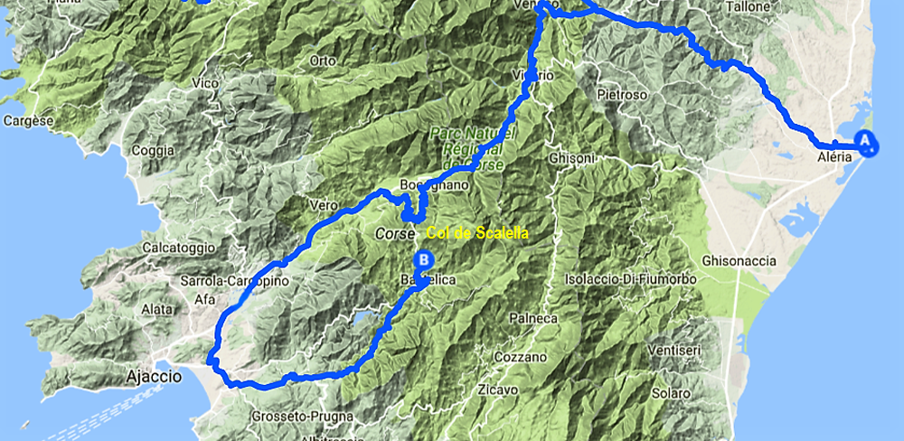 Route Aleria - Bastelica 15.05.2016